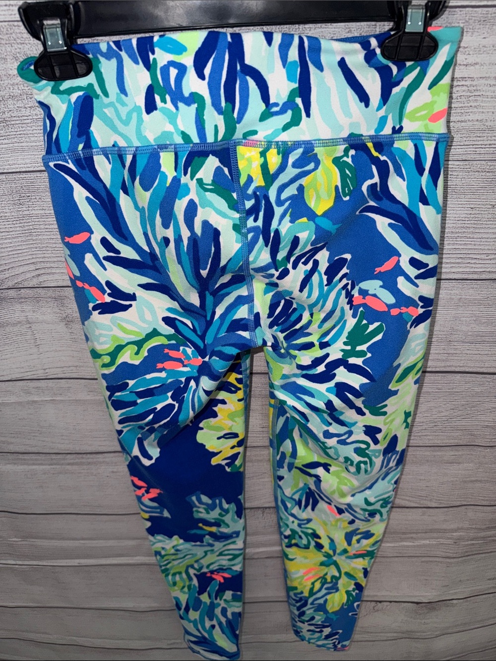 Lilly Pulitzer Blue Multicolor Tropical Print Leggings - Picture 5 of 7